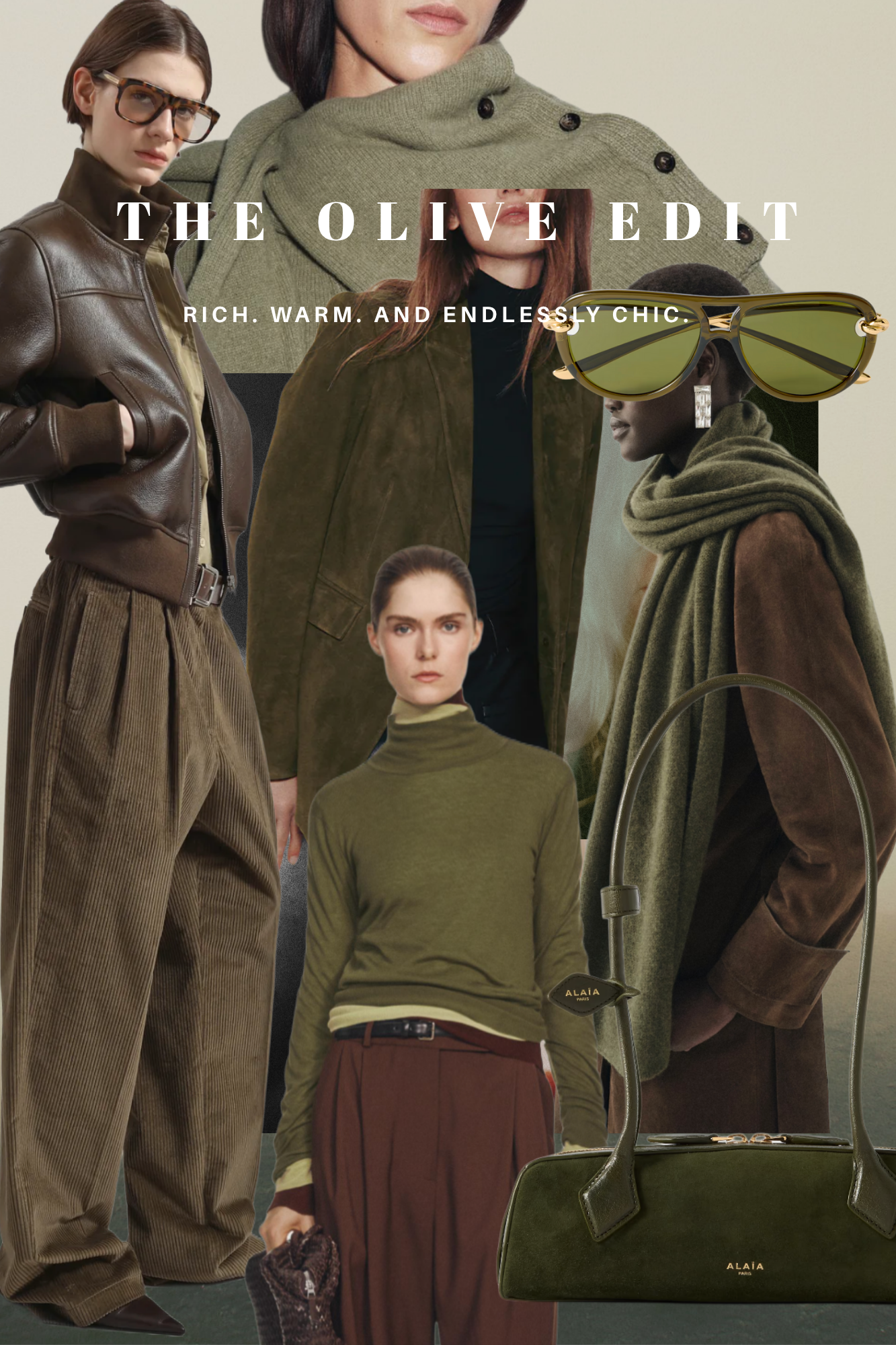 beige black and white tan modern minimalist fashion photo collage